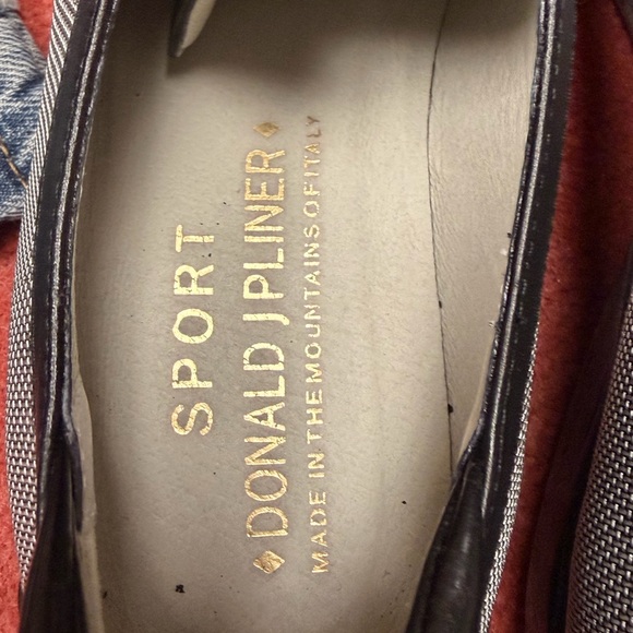 Donald J Pliner Sport Nuru Slip On Shoes Black Silver Mesh Italy Size 8.5 - Picture 4 of 8